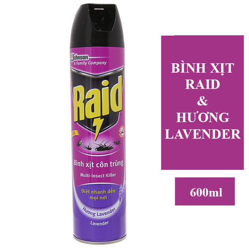Xịt Côn Trùng Raid Lavender 600ml