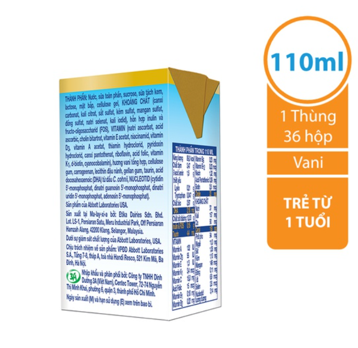 Thùng 48 hộp Sữa Bột Pha Sẵn Abbott Grow Gold 110ml