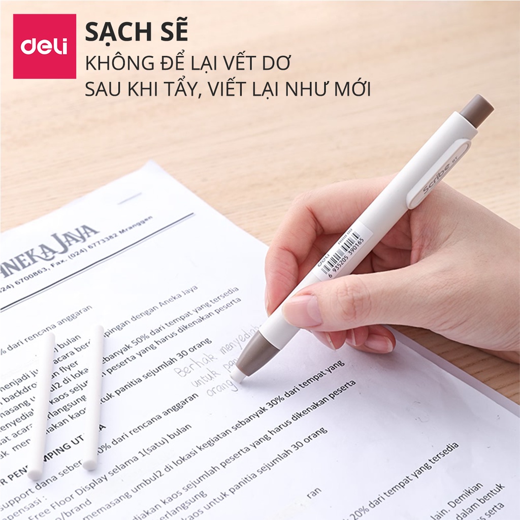Gôm Tẩy Chì 2B Dạng Bút Bấm Deli H01800