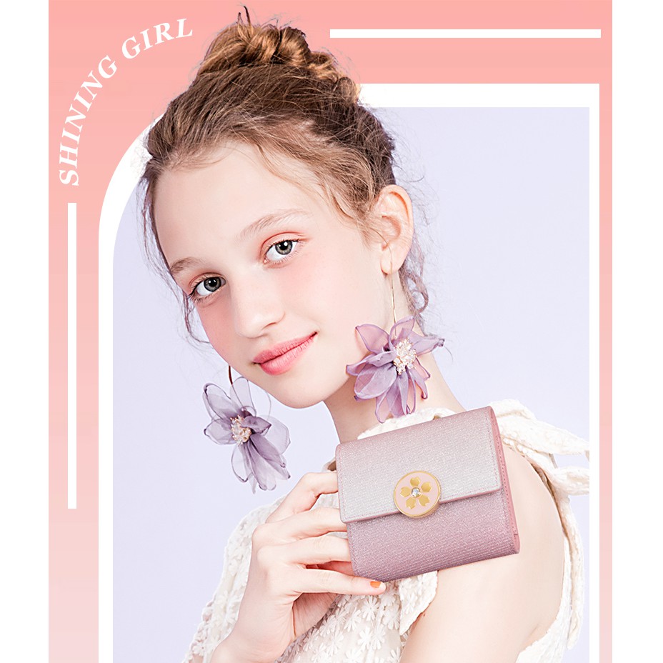 Ví Tiền Sequin Hoa Hồng JUST STAR DU070683-04