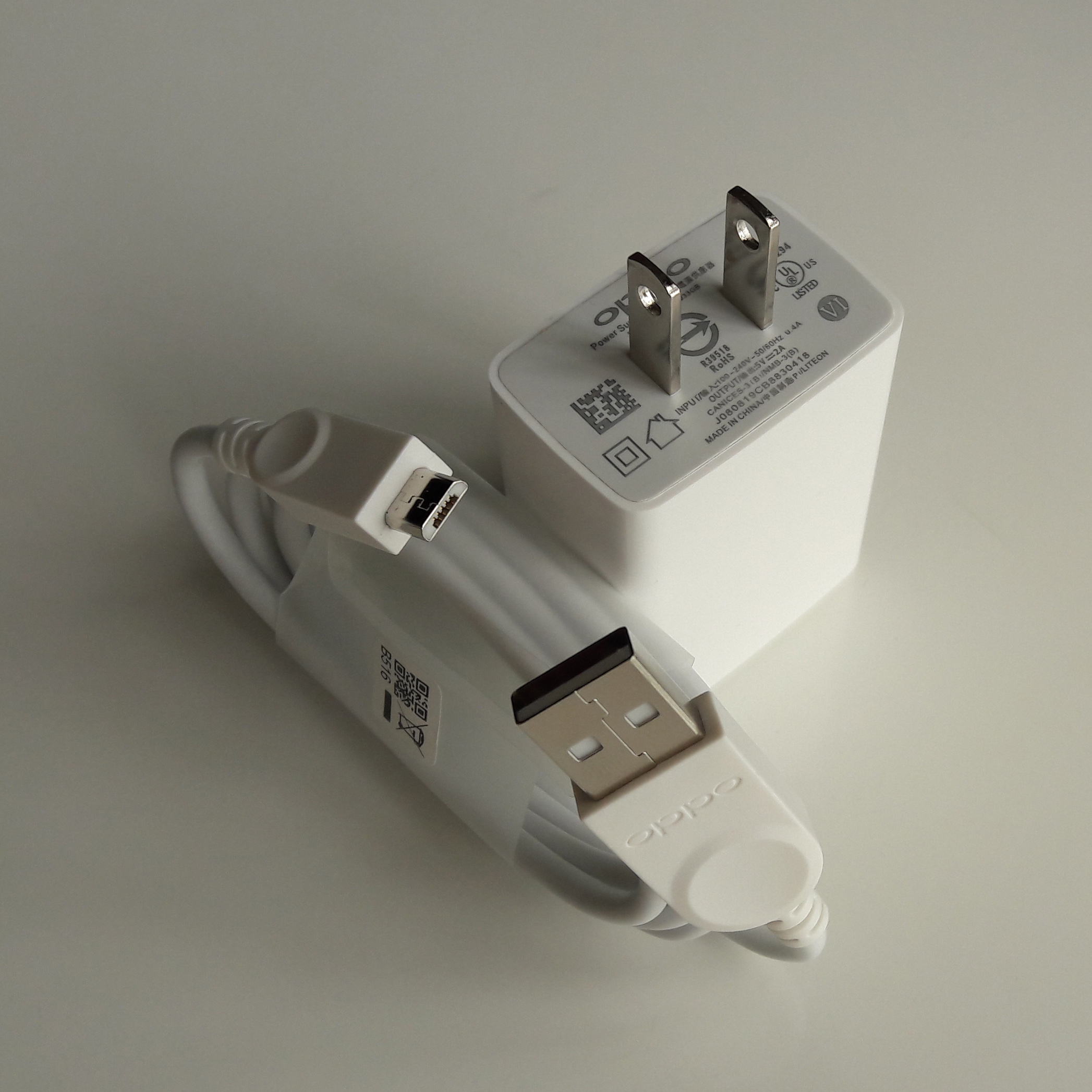 Sạc 2A dùng cho OPPO (Adaptor Trắng nhám + Cable chuẩn micro USB)