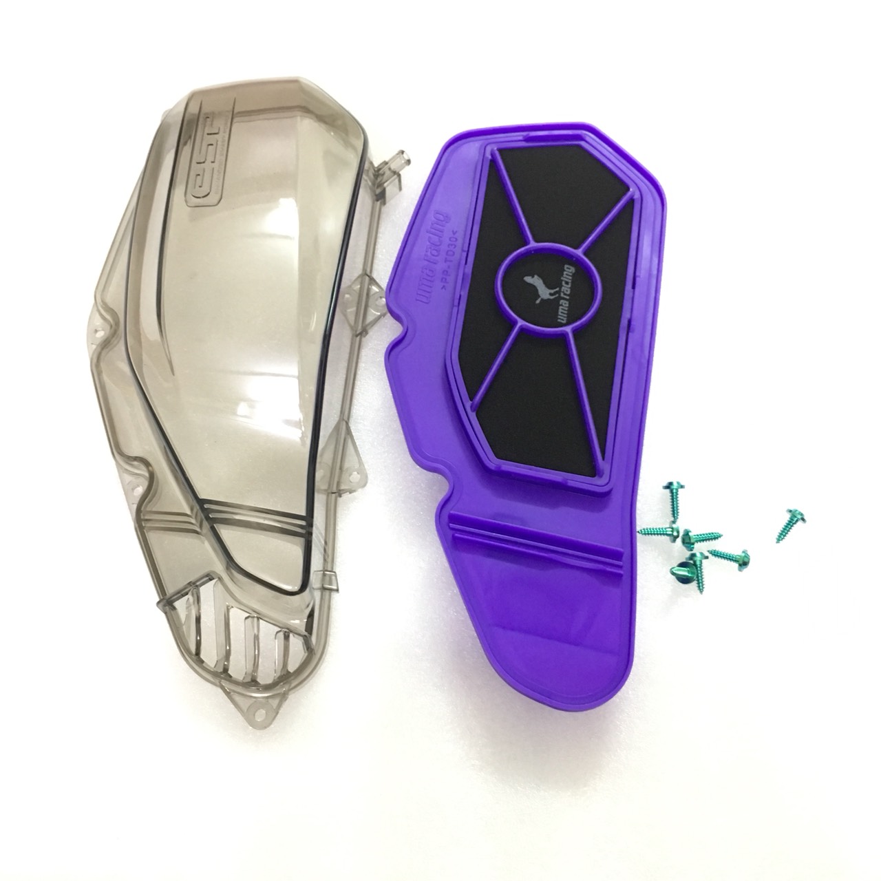 Lọc Gió Uma Racing Ốp Pô E Honda Vario, Air Blade 2016-2018, SH Mode Xám Khói và 7 Ốc GR5