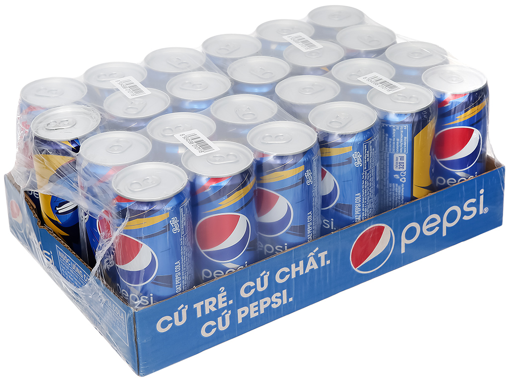 Thùng 24 lon nước ngọt Pepsi Cola 320ml