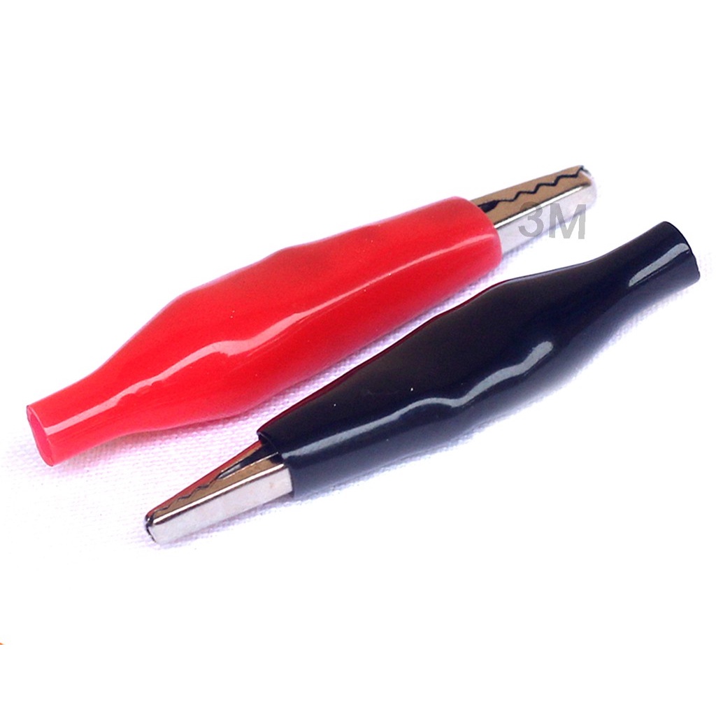 Bộ 10 Kẹp Cá Sấu Bền Chắc 3.5 CM (5 Đỏ- 5 Đen)