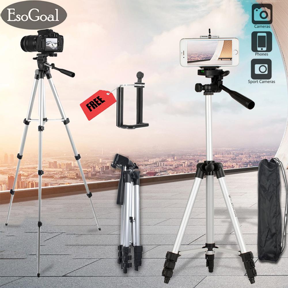 EsoGoal Chân máy ảnh Tripod kèm giá đỡ điện thoại và túi đựng Weifeng WT-3110A Camera Tripod Compact Lightweight Aluminum Flexible Phone/Camera Tripod with Mobile Phone Holder + Tripod Carry Case Dũng YenLuong