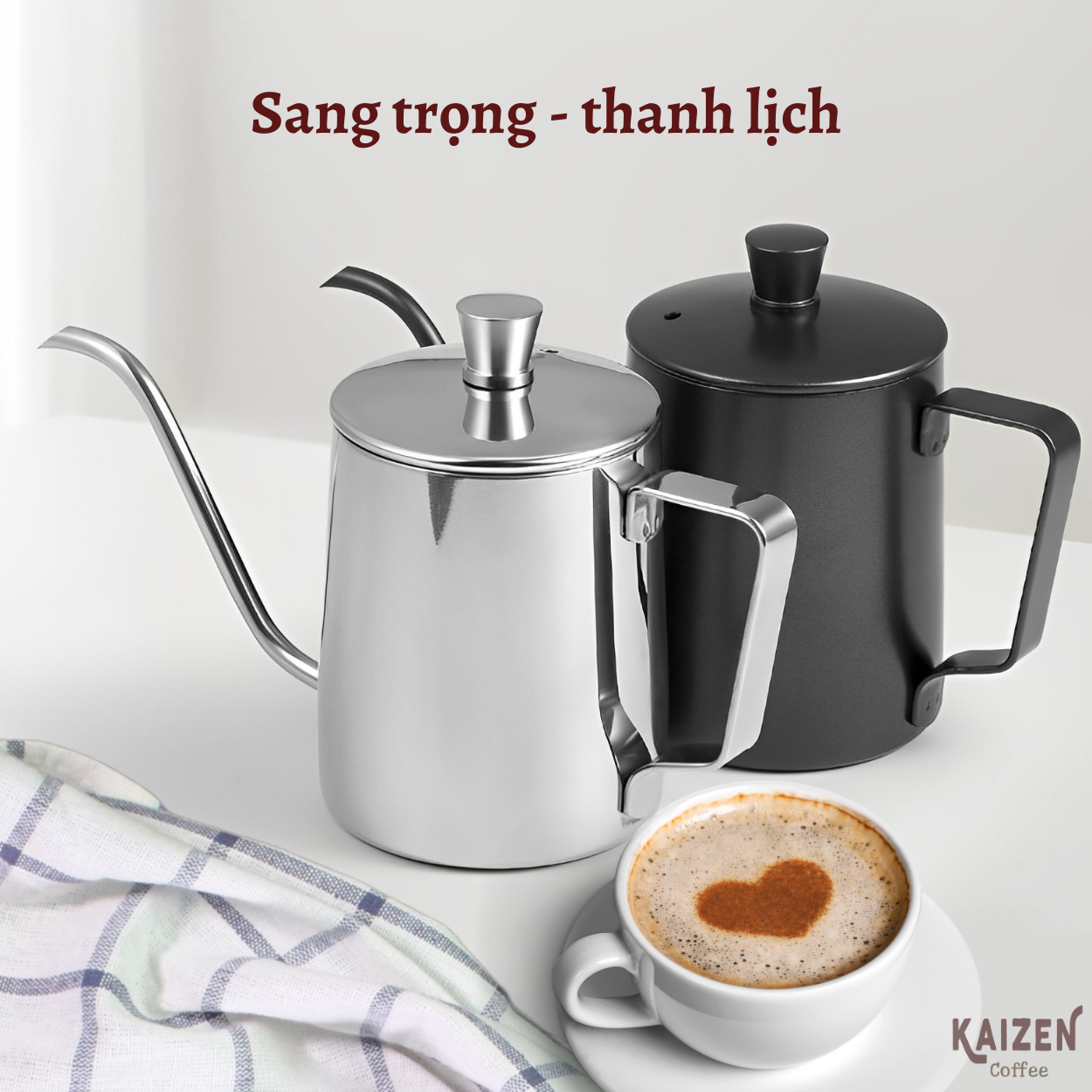 Ấm cỗ ngỗng, ấm rót nước pha cà phê, pha trà - Kaizen Coffee
