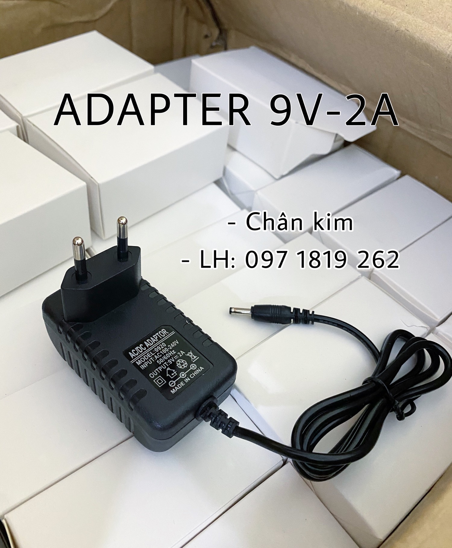 Nguồn Sạc Loa Kéo Mini 9v 2A chân kim Dùng sạc cho loa kéo