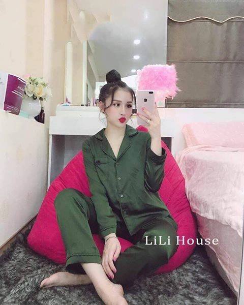 Bộ pijama viền bèo quần dài - áo dài