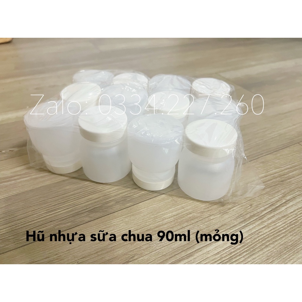 LỐC 12 HŨ NHỰA SỮA CHUA 90ml (Kích Thước 40x45 60mm)