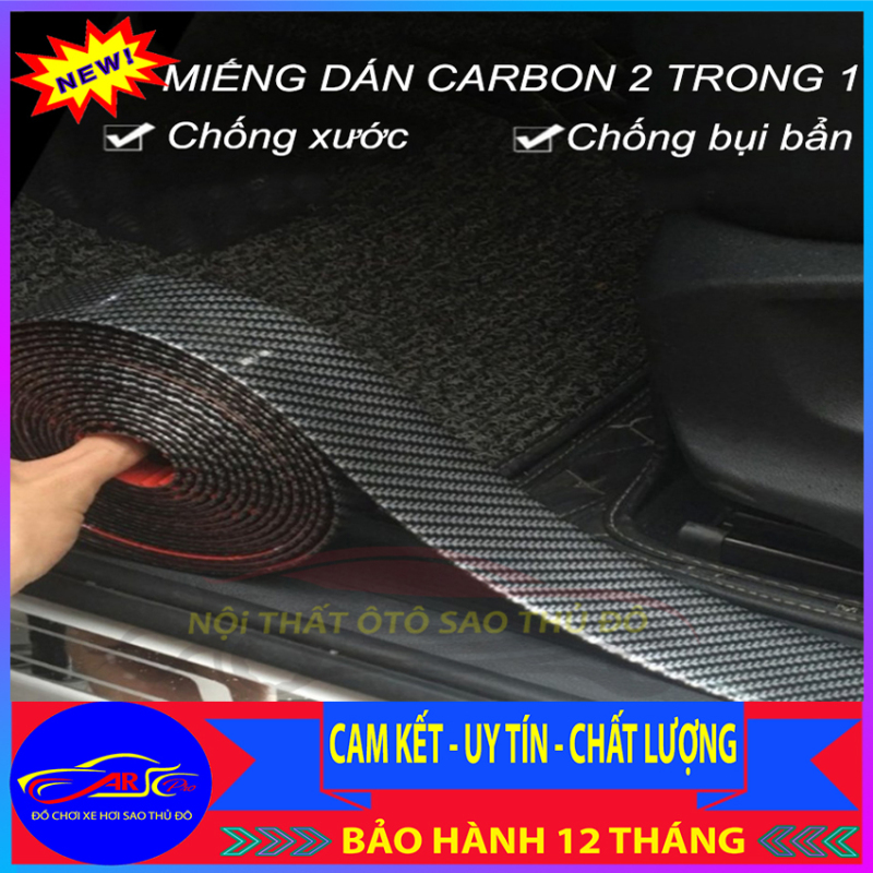 Nẹp cao su vân cacbon cao cấp 5D chống xước ô tô