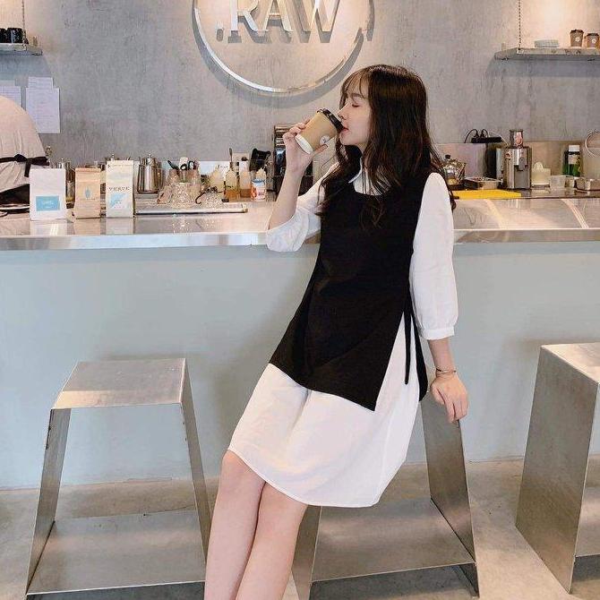 Sét Đầm Sơ Mi Và Áo Len Siêu Xinh