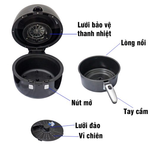Nồi chiên không dầu Rapido 6.5M - 2 (nồi cơ)