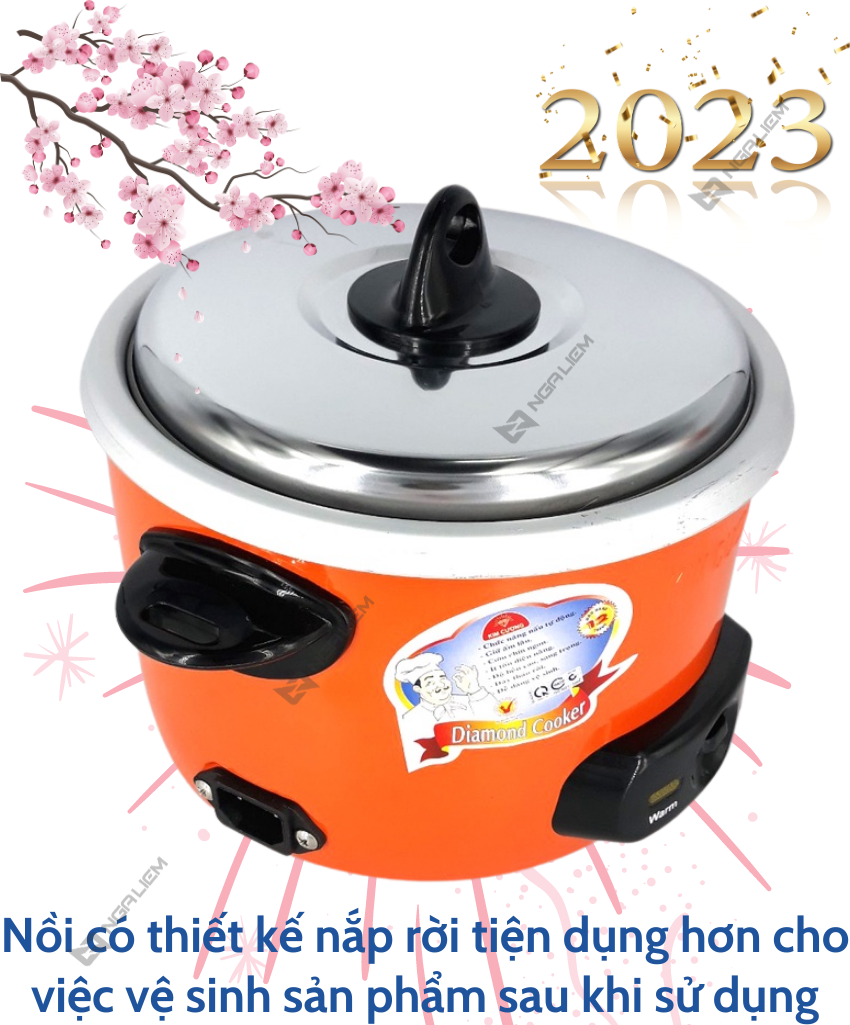 Nồi Cơm Điện 0.8 lít Kim Cương (Nắp rời)