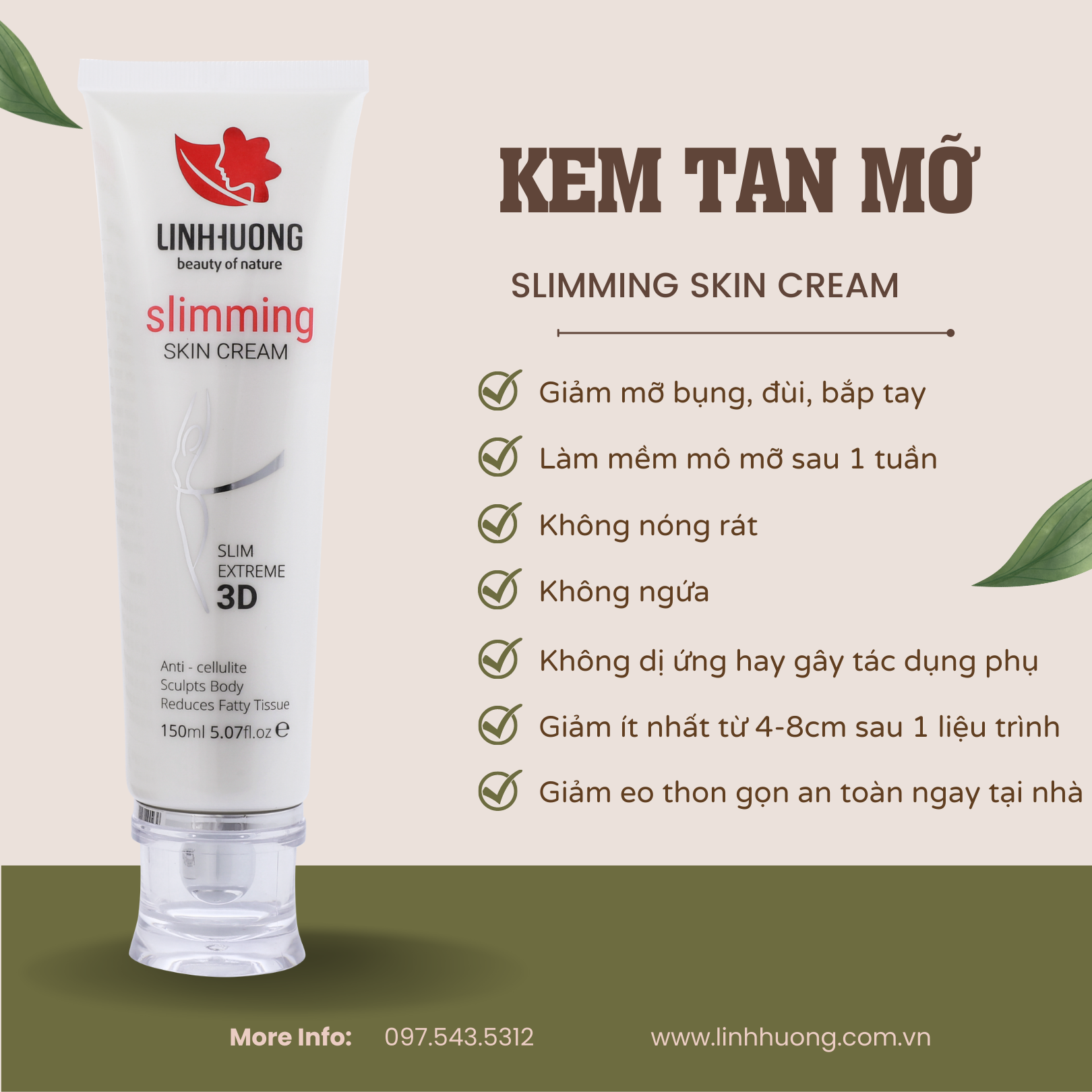 [Nhập RS0822 giảm 30k cho đơn 99k]Kem tan mỡ | Slimming Cream 3D