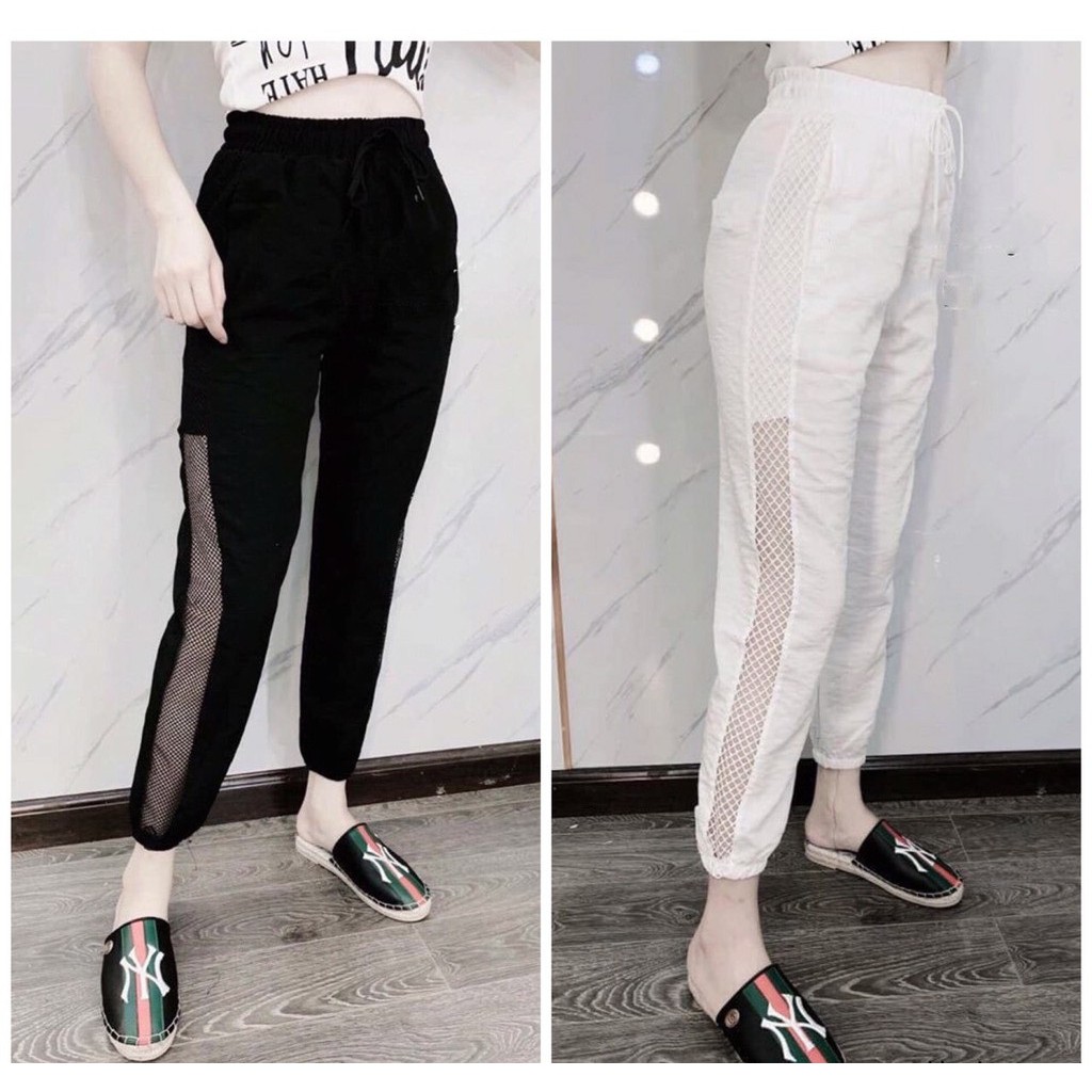 Quần Jogger NỮ  đũi phối lưới SIÊU XINHH