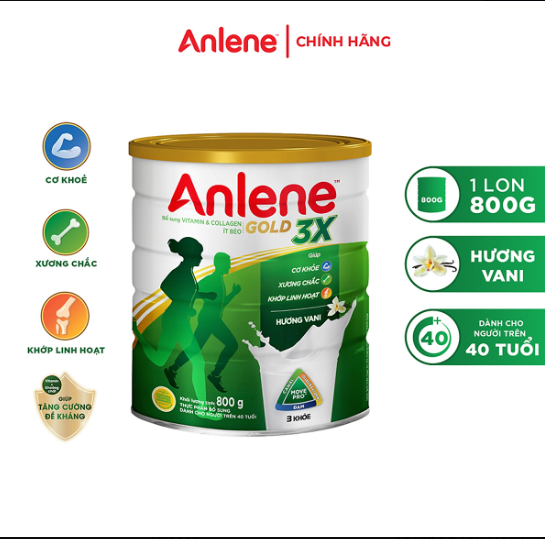 [Date 9.2025] Sữa bột Anlene 3X Vani lon 800g