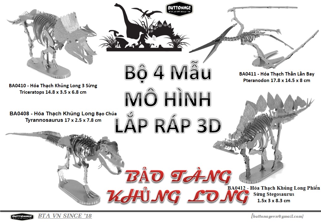 Mô Hình Khủng Long (Kim loại lắp ghép 3D)
