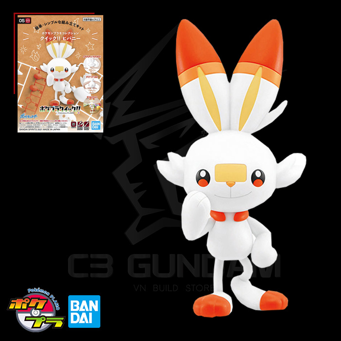 [HCM][BANDAI] MÔ HÌNH ĐỒ CHƠI LẮP RÁP GUNDAM POKEMON PLASTIC MODEL COLLECTION QUICK!! 05 SCORBUNNY POKEMON PLAMO GUNPLA CHÍNH HÃNG NHẬT BẢN