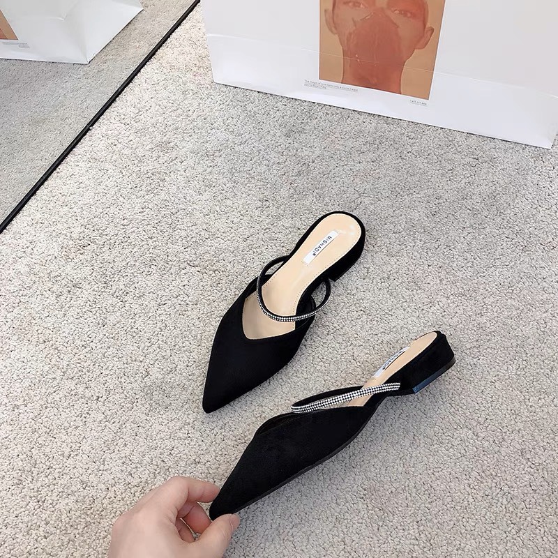 Sục nữ mũi nhọn quai đá lấp lánh M02