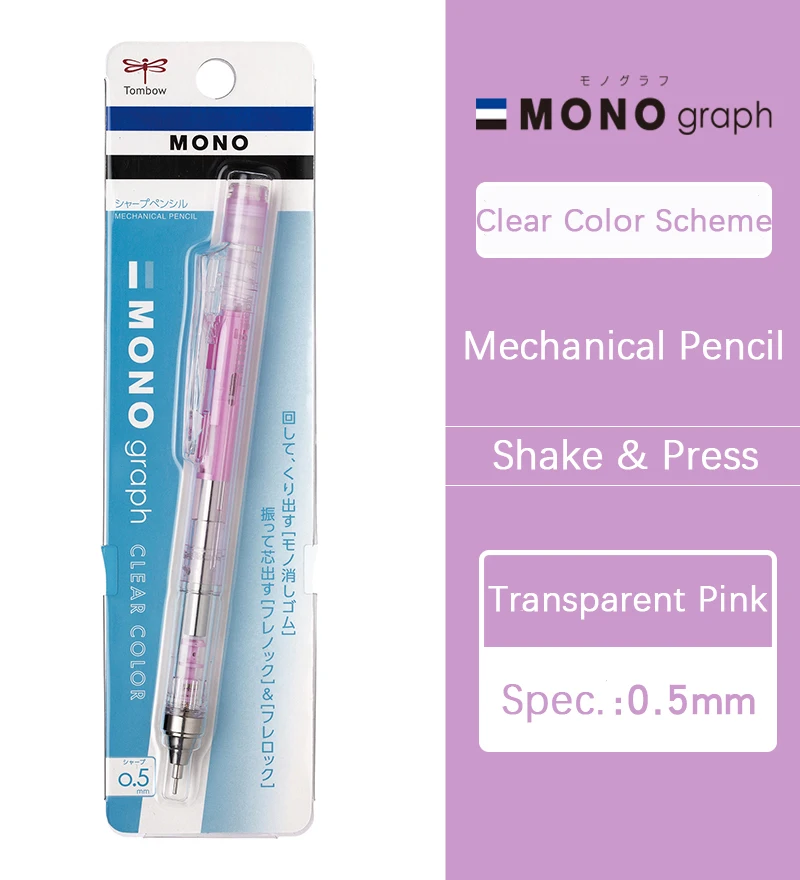 Bút chì bấm Tombow Mono Graph Shaker clear body