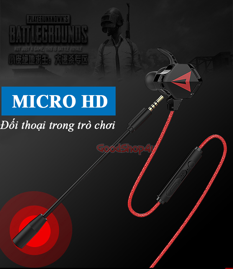 Tai Nghe Chơi Game Nhét Tai Có Mic tai nghe Gaming có mic G901 Jack 3.5mm; tai nghe chơi pubg, game mobile…; tai nghe gaming PC, tai nghe jack 3.5mm