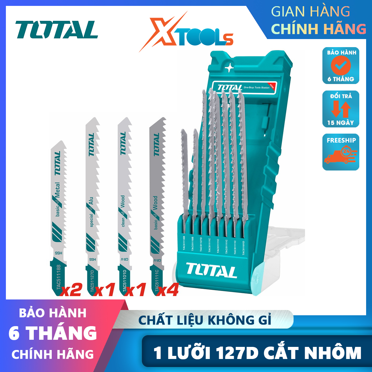 Set of 8 PCs aluminum, wood and metal Total ticsd7163 saw blades