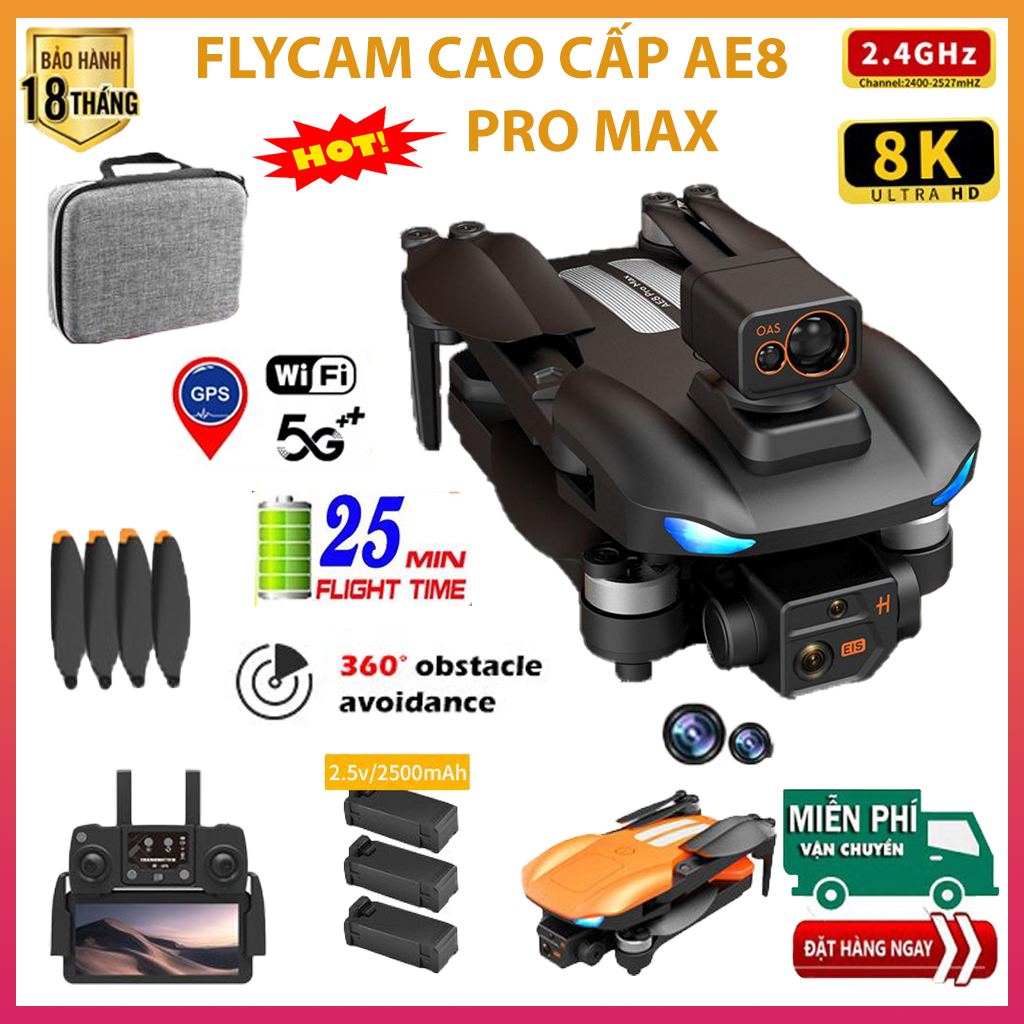 Flycam mini giá rẻ, Fly cam cao cấp AE8 pro max