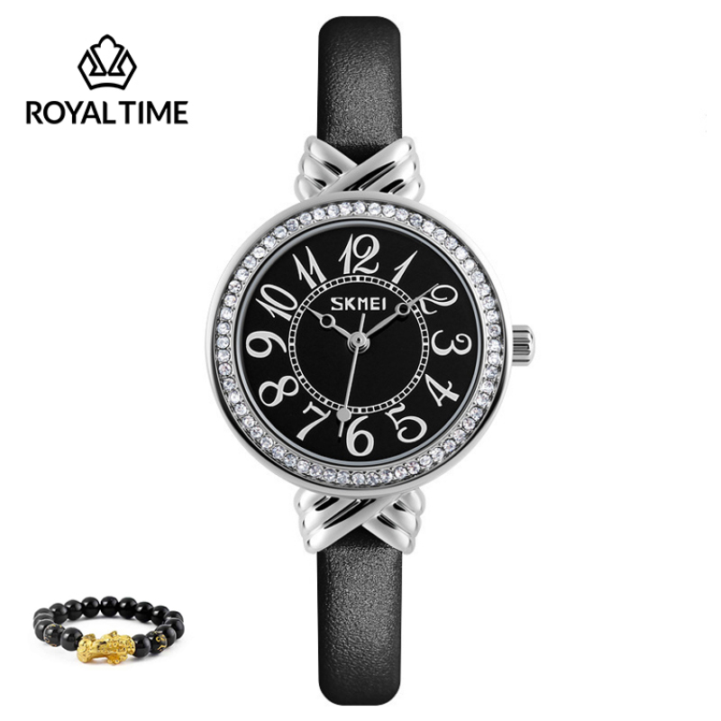 Đồng hồ nữ SKMEI 9162 chính hãng dây da cao cấp SK9162 - Fullbox - Tặng gói bảo hành 12 tháng - tặng vòng tay cao cấp - gói hàng cẩn thận đúng mẫu