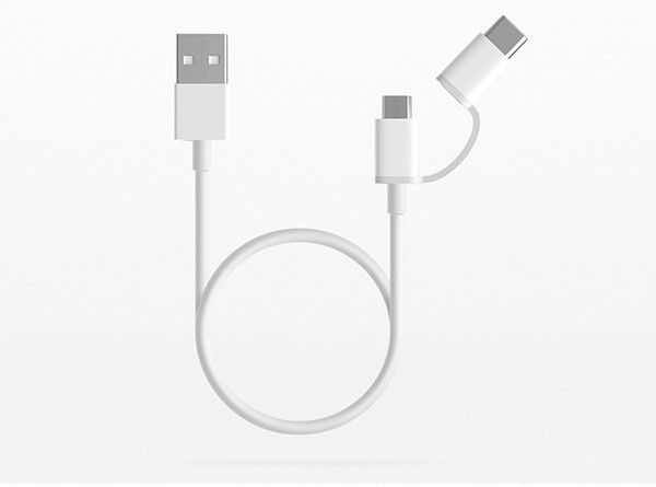 Cáp 2 trong 1 Type-C và Micro USB ZMI AL511 0.3m-trắng