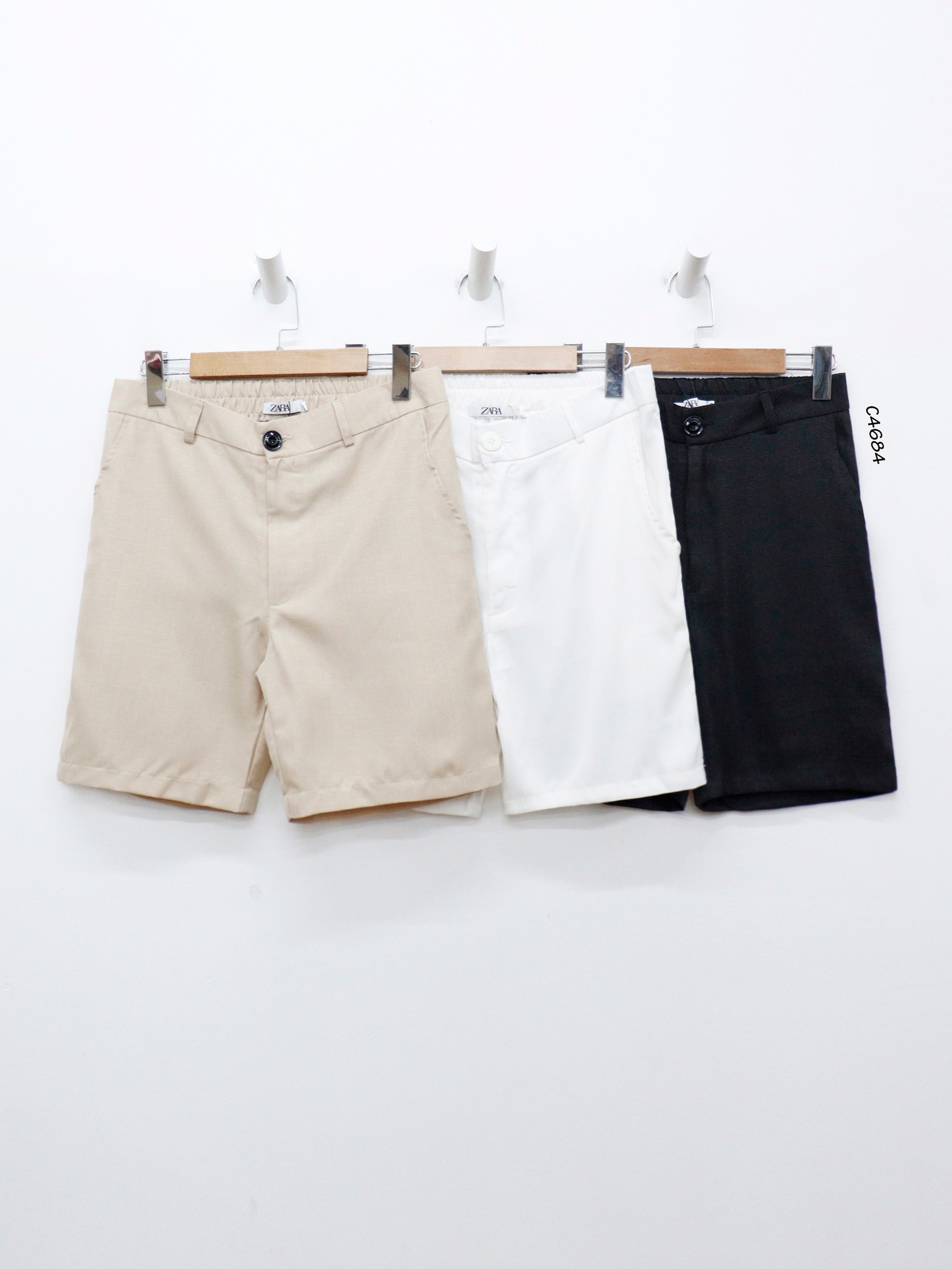 C4684 - Quần short lưng thun sau, túi sau, trơn