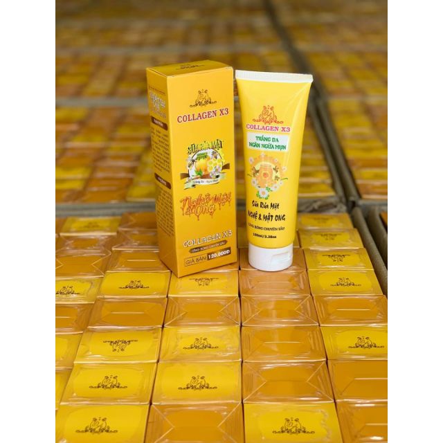 Sữa rửa mặt Nghệ và Mật ong Collagen x3 100ml
