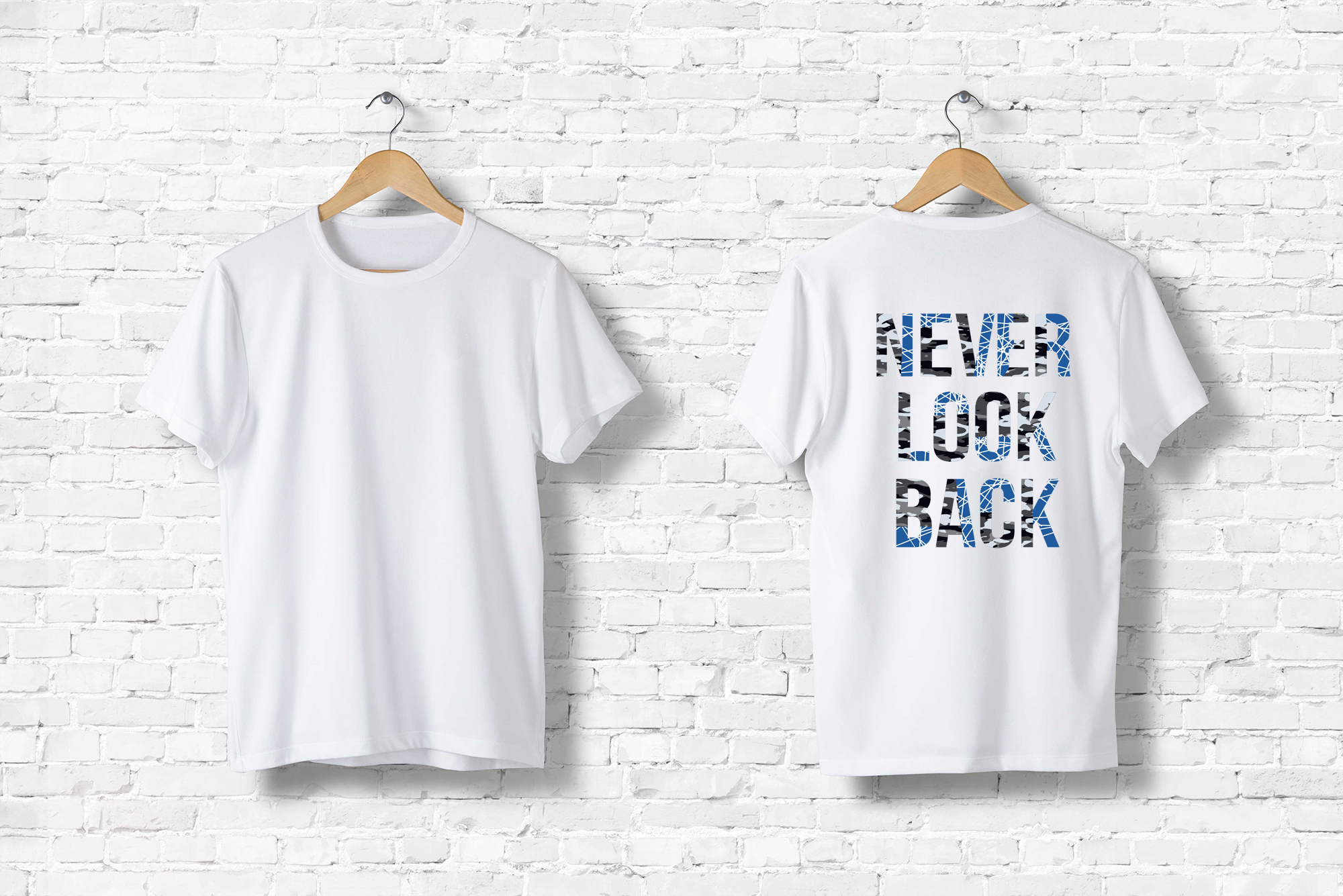 Áo thun nam in chữu Never look back EP1