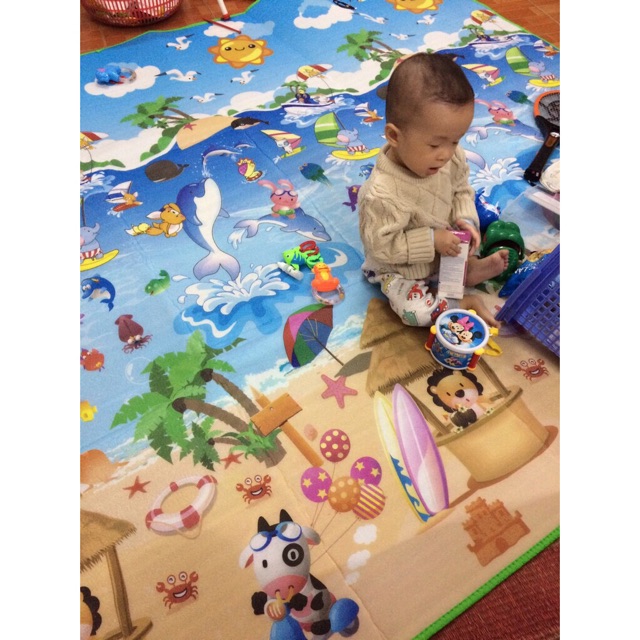 Thảm Chơi Maboshi 2 Mặt Cho Bé (Rộng 1.6M X Dài 2M X Dày 0,5Cm)