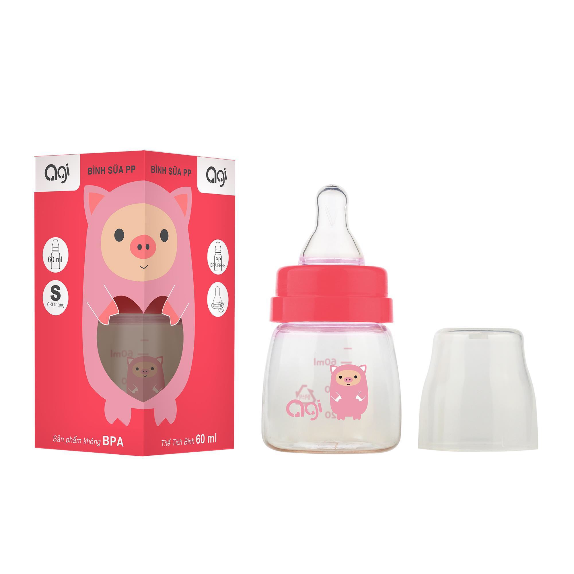 [HCM]BÌNH SỮA AGI CÓ VAN CHỐNG SẶC 60ML