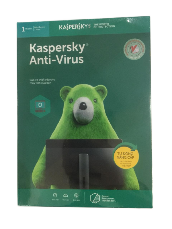 Bảng giá Phần mềm diệt virus Kaspersky Anti virus 1PC (Xanh) Phong Vũ