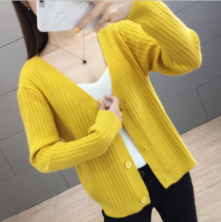 ÁO KHOÁC LEN NỮ CỔ V