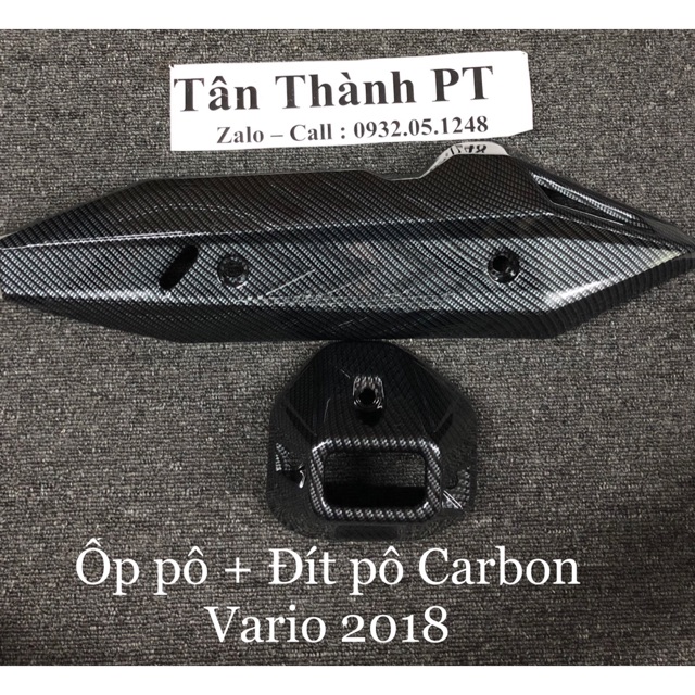 Ốp pô & chụp đít pô carbon vario 2018-2019