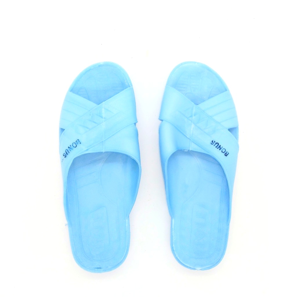Dép nhựa trắng xanh Cẩm Đạt - chọn lên 2 size