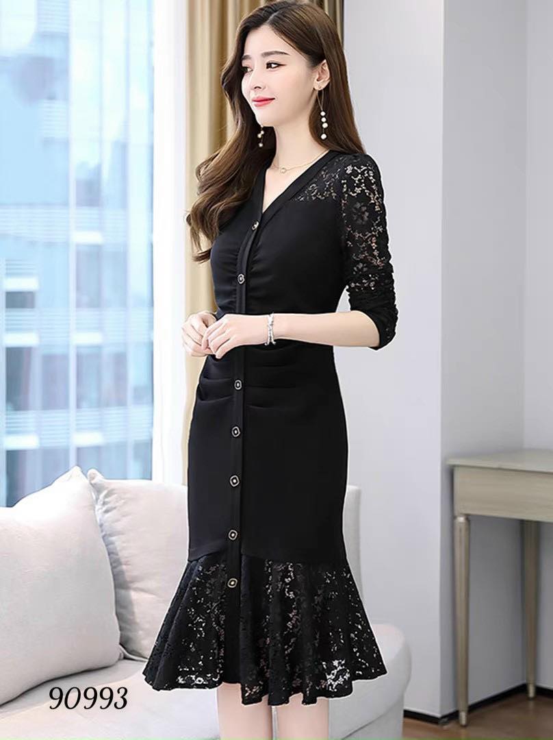 ĐẦM ÔM DÀI TAY DỰ TIỆC ĐUÔI CÁ SIÊU DỄ THƯƠNG