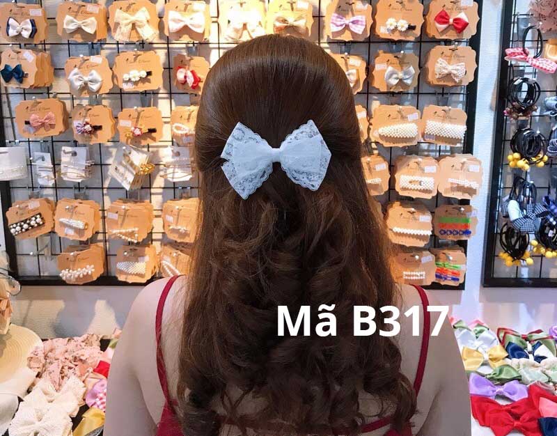 B317 - Cặp tóc nơ ren nhiều tầng