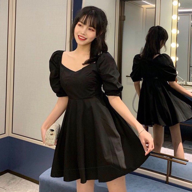 Đầm xoè tay lỡ 2 màu