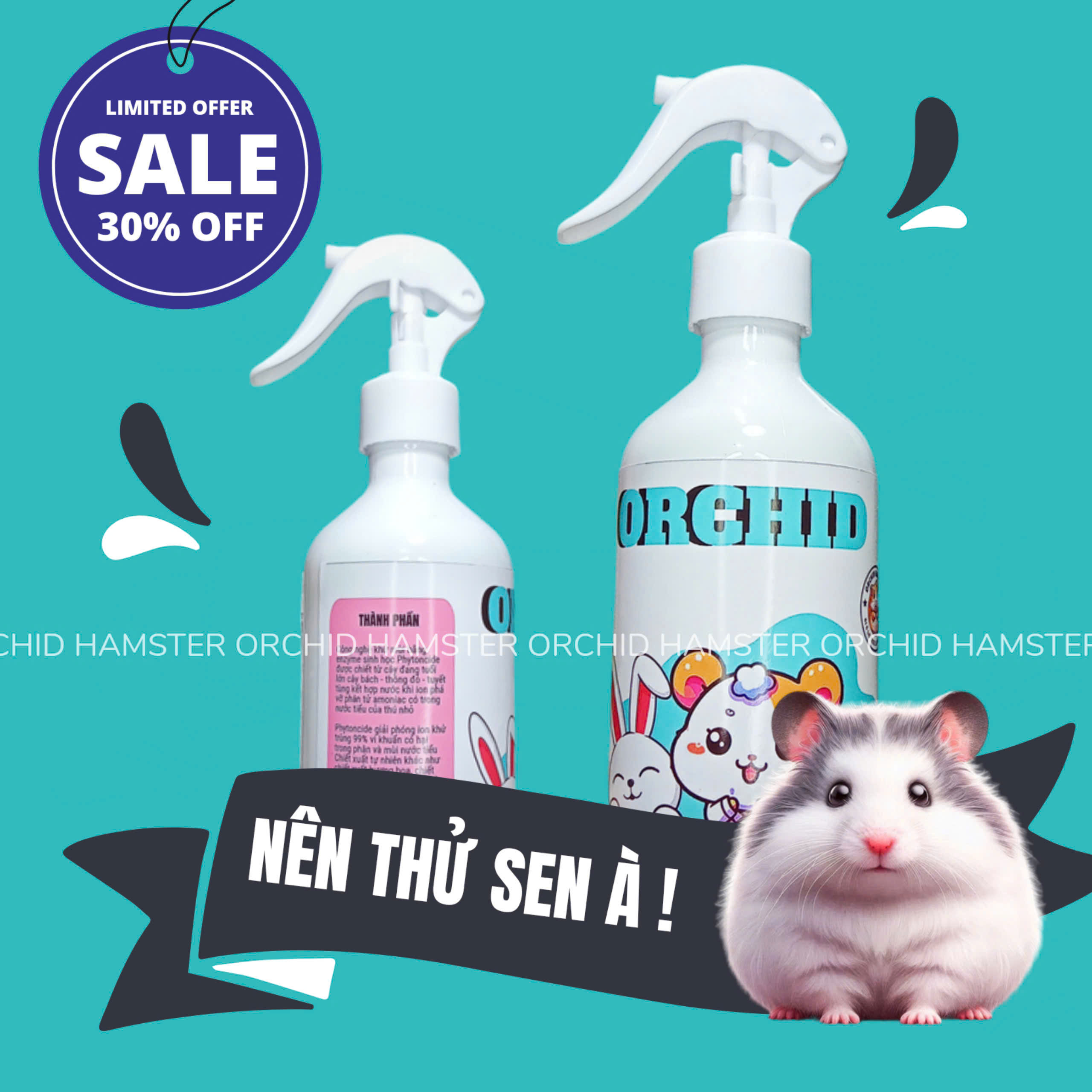 XỊt Khuẩn Mùi - Xịt Khuẩn Hamster , Thỏ , Bọ , Sóc