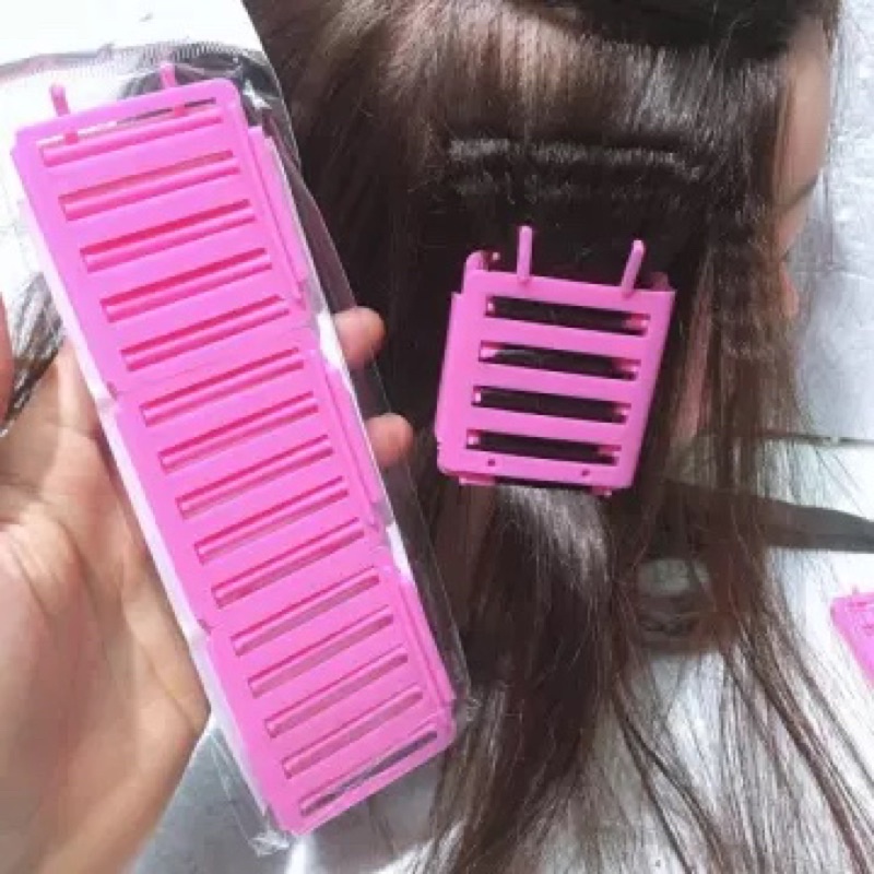 Xương bấm lạnh vĩ, xương bấm gãy, GIÁ RẺ bấm xù tạo phồng chân tóc, nhựa dẽo, 1 vĩ 3 cái xương bấm