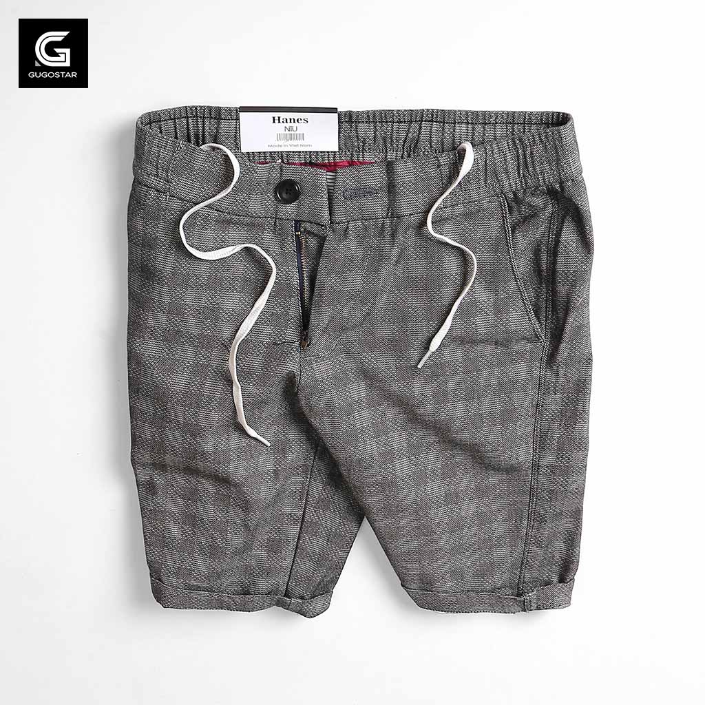 Quần short nam kaki bố lưng thun g446
