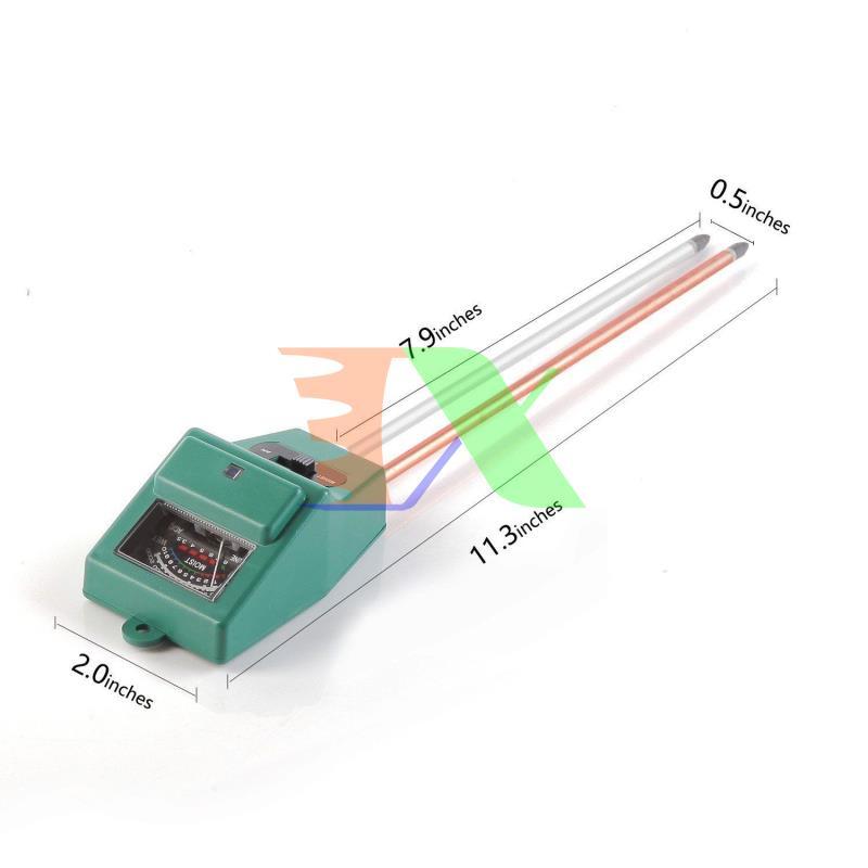 PH meter mechanical PH-3.1V, instrument pH meter soil 3 in 1, pH test strips, moisture, light (square)