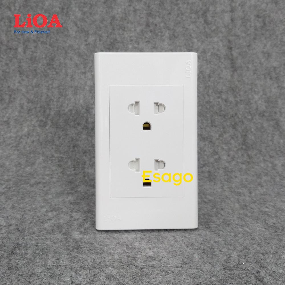 [HCM]Combo ổ cắm điện đôi 3 chấu 16A LiOA (3520W) - Lắp âm tường