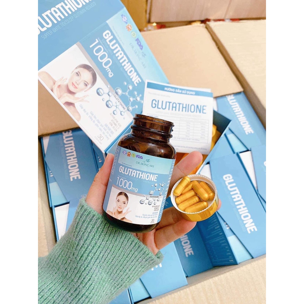 Viên uống trắng da Glutathione 1000mg giảm nám nâng cơ da chống lão hóa Cam kết chính hãng