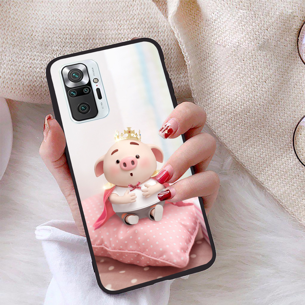 Ốp lưng Xiaomi Redmi Note 10 Pro Max viền dẻo TPU BST Pig Cute