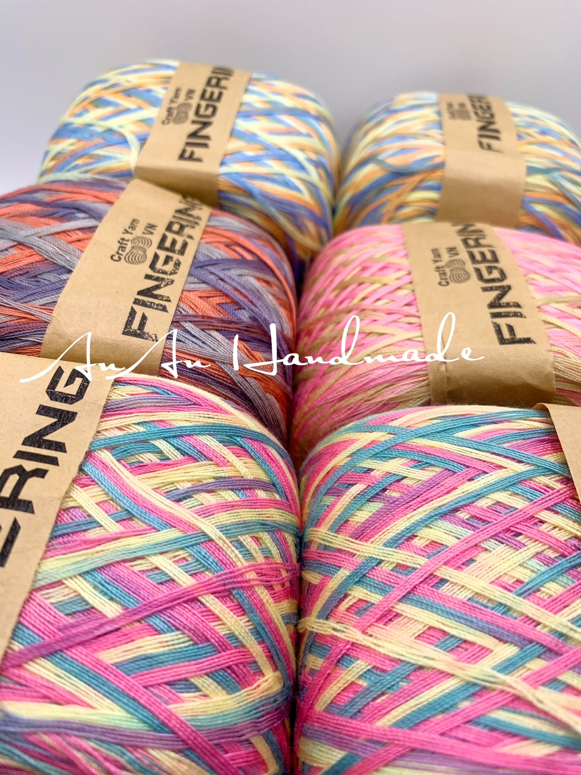 Sợi cotton Fingering loang - 100gr