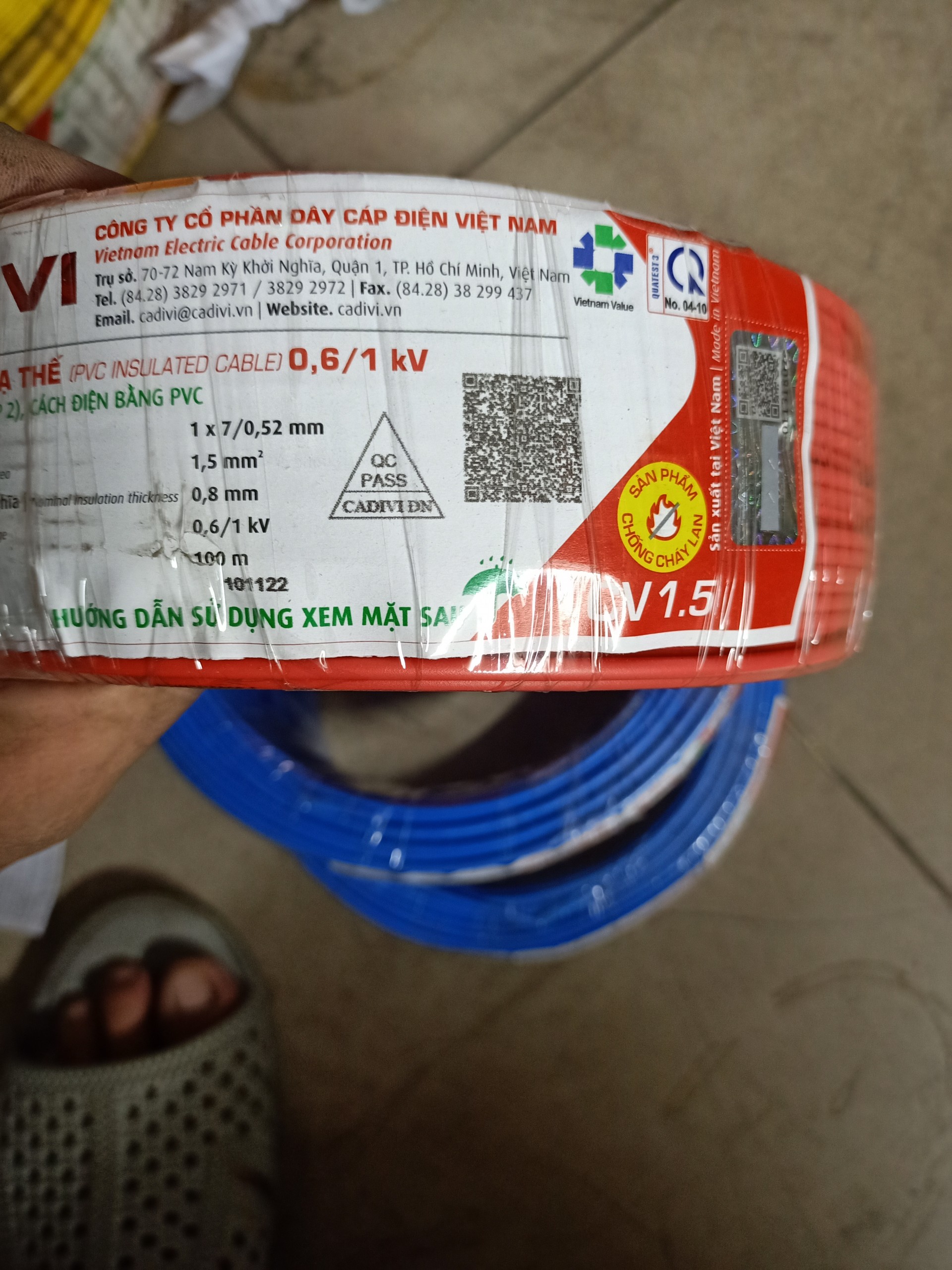 DÂY CÁP ĐIỆN CADIVI 1.5